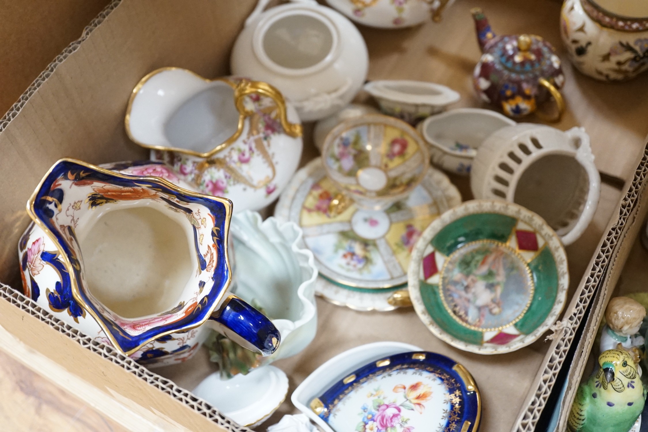 A quantity of porcelain including Worcester, Doulton, Sitzendorf etc.